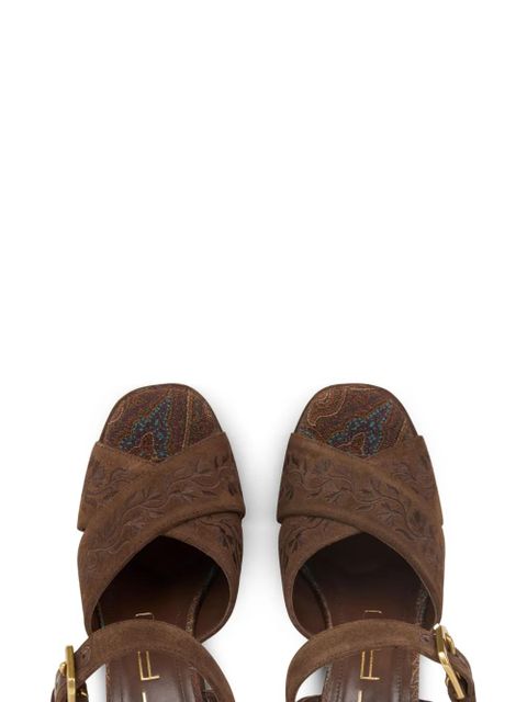 ETRO 115mm suede sandals - Brown