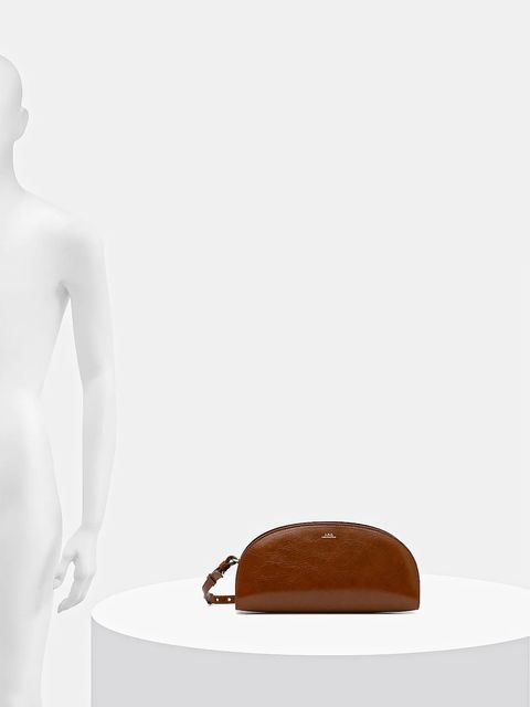 A.P.C. torebka skórzana sac demi-lune shoulder kolor brązowy PXCCK.F61997