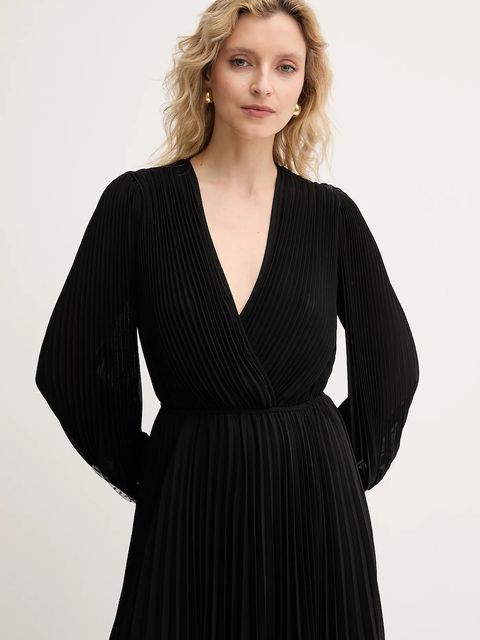 Twinset sukienka kolor czarny maxi rozkloszowana 252TP2641