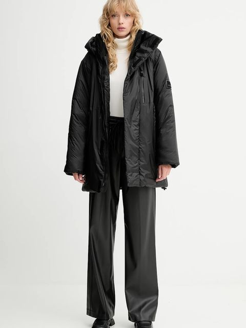 Rains kurtka 17240 Torna Insulated Long Jacket kolor czarny zimowa 17240