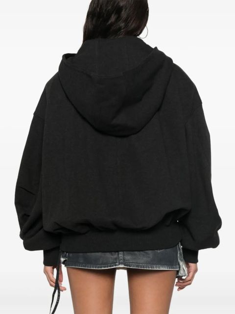 The Attico logo-appliqué hoodie - Black