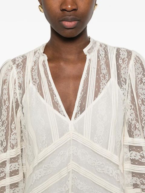 TWINSET laced V-neck mini dress - Neutrals