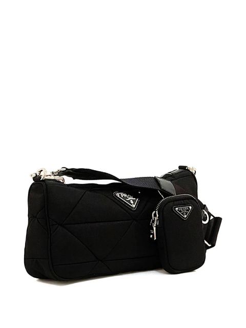 Prada enamel triangle-logo shoulder bag - Black - zdjęcie produktu nr 2