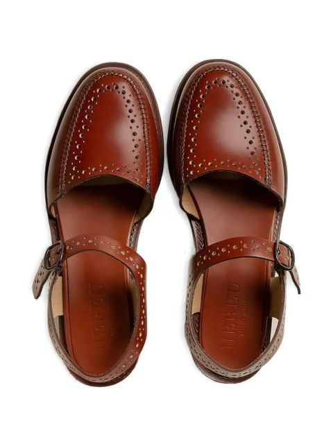 Hereu Picada perforated leather flats - Brown