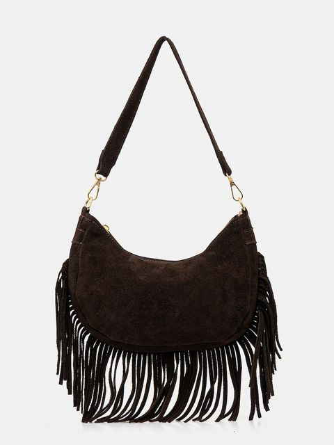 Answear.LAB torebka zamszowa kolor brązowy