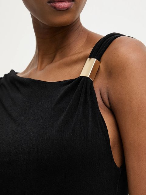 Answear.LAB sukienka kolor czarny midi rozkloszowana