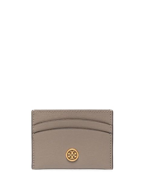 Tory Burch Robinson logo-plaque cardholder - Grey - zdjęcie produktu nr 1