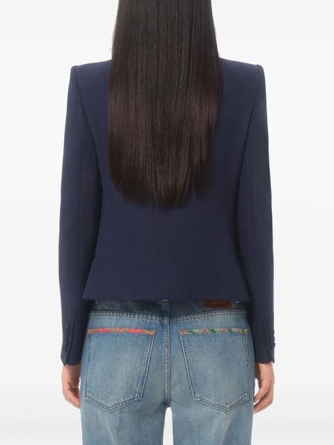 Valentino Garavani bow-detail single-breasted blazer - Blue