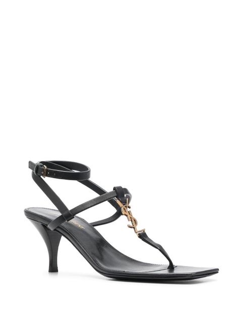 Saint Laurent 60mm Cassandra leather sandals - Black - zdjęcie produktu nr 2