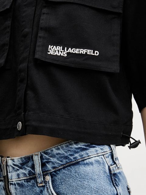 Karl Lagerfeld Jeans koszula damska kolor czarny relaxed z kołnierzykiem klasycznym A2W11001