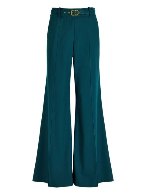 ZIMMERMANN belt-fastening flared trousers - Blue - zdjęcie produktu nr 1