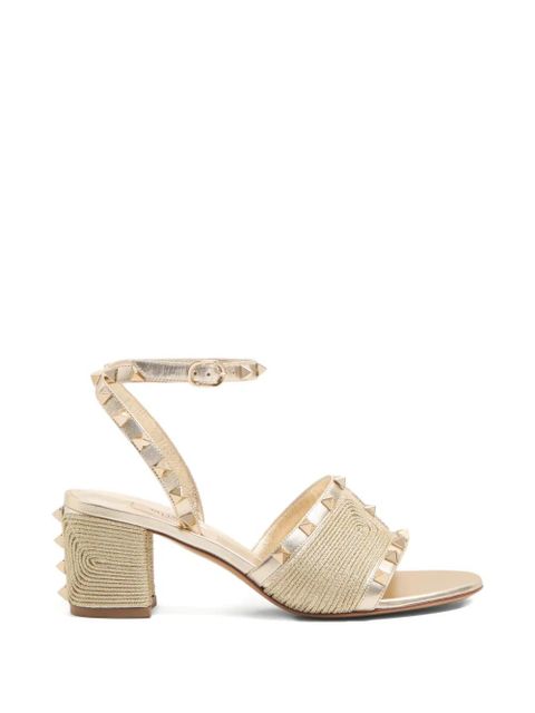 Valentino Garavani rockstud sandals in laminated nappa with cornely embroidery 60Mm - Gold - zdjęcie produktu nr 1