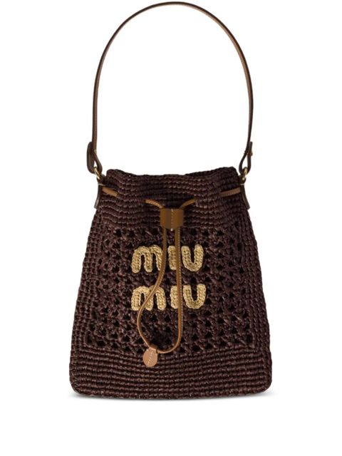 Miu Miu mini crochet bucket bag - Brown - zdjęcie produktu nr 1