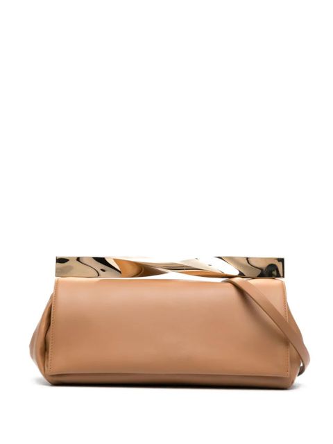 Aquazzura Twist leather clutch bag - Brown - zdjęcie produktu nr 1