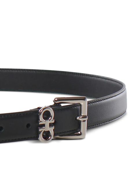 Ferragamo logo buckle leather belt - Black