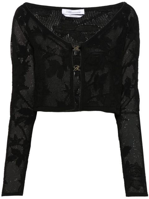 Blumarine crochet-knit cardigan - Black - zdjęcie produktu nr 1
