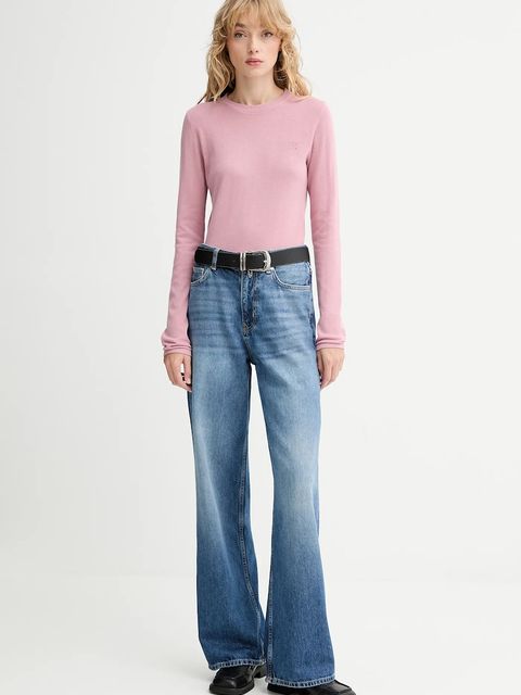 HUGO sweter bawełniany kolor różowy lekki 50514296 - zdjęcie produktu nr 2