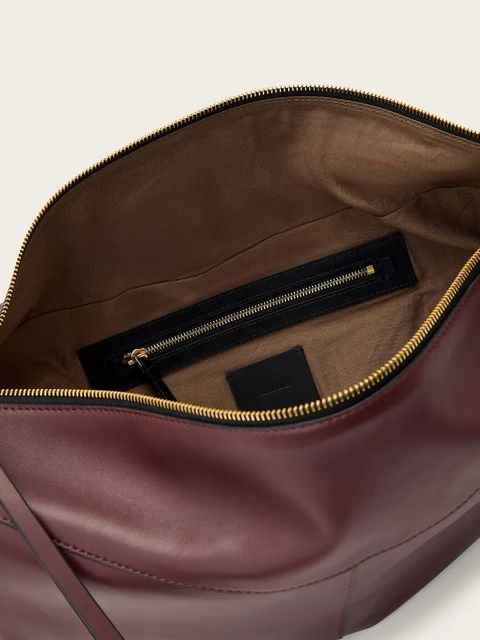 AllSaints torebka skórzana LUNA kolor czerwony W190XD