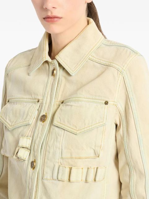 Balmain faded denim jacket - Neutrals