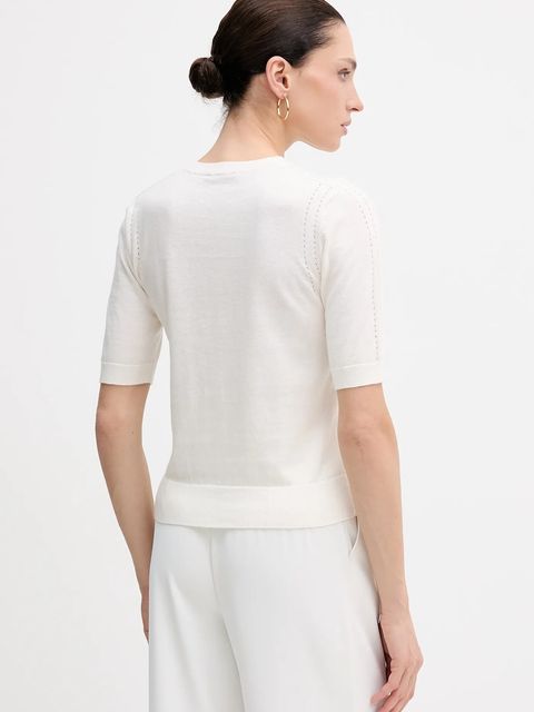 Sisley sweter z dodatkiem wełny damski kolor beżowy lekki 1SBXM106L