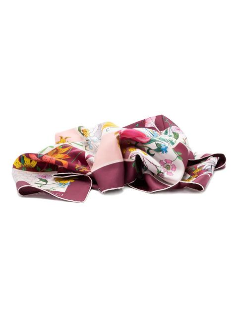 Gucci Flora-print silk scarf - White - zdjęcie produktu nr 1