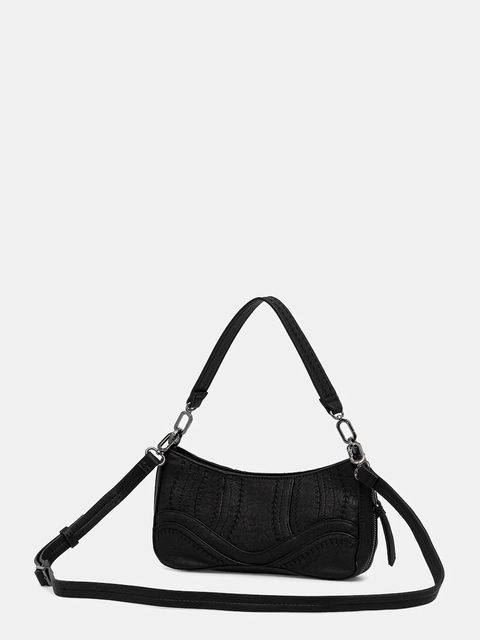 Desigual torebka EMBRO PATCH ALSACIA B kolor czarny 25WAXPA9 - zdjęcie produktu nr 2