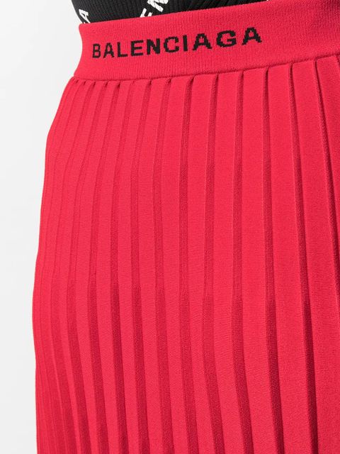 Balenciaga pleated midi skirt - Red