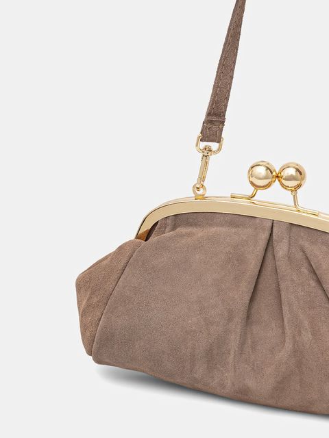 Answear.LAB kopertówka zamszowa kolor brązowy