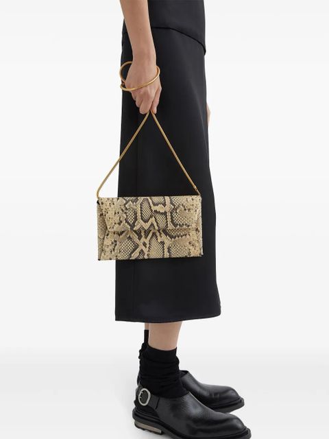 Jil Sander small snakeskin-print folded bag - Neutrals