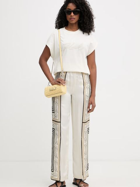 Karl Lagerfeld spodnie damskie z wiskozy - zdjęcie produktu nr 1