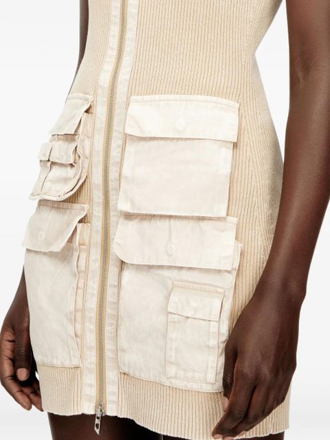 Diesel M-Gabrielle cargo-pockets ribbed mini dress - Neutrals - zdjęcie produktu nr 2