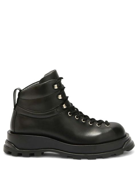 Jil Sander leather combat boots - Black - zdjęcie produktu nr 1