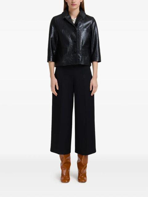 Marni cropped leather button-up jacket - Black - zdjęcie produktu nr 2