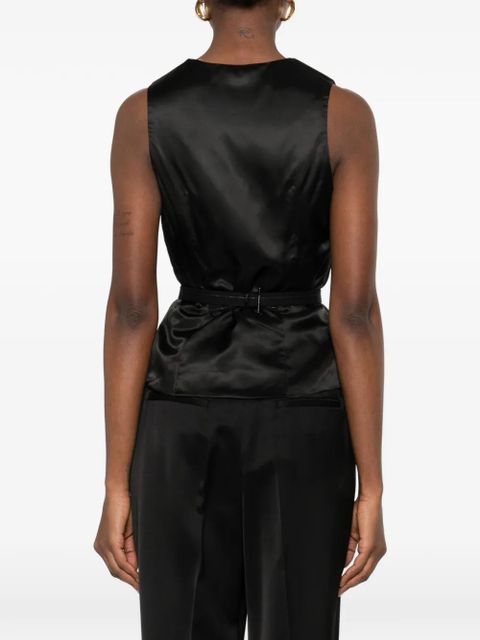 Alexander McQueen striped layered waistcoat - Black - zdjęcie produktu nr 2