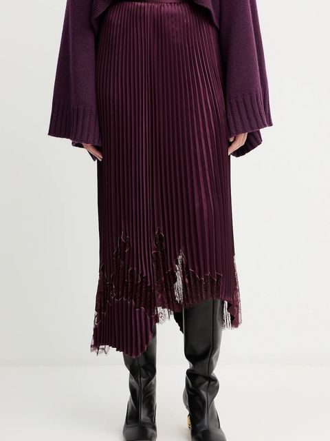 BOSS spódnica kolor bordowy midi rozkloszowana 50546594 - zdjęcie produktu nr 1