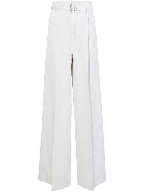Proenza Schouler Dana high-waist cotton-linen trousers - White - zdjęcie produktu nr 1