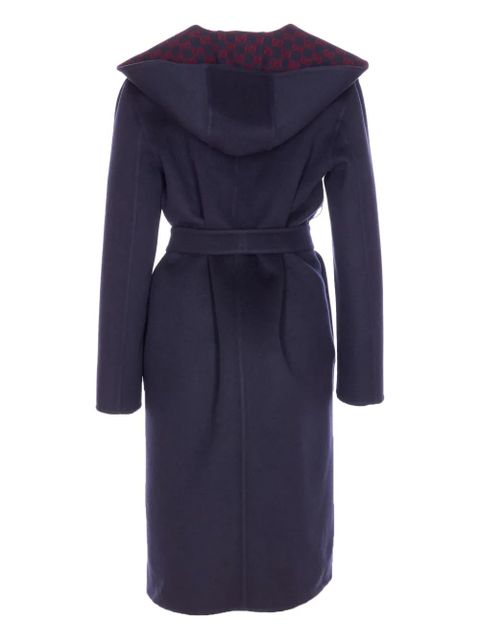 Gucci hooded GG-pattern coat - Blue