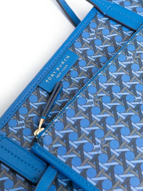Tory Burch Basketweave-pattern tote bag - Blue