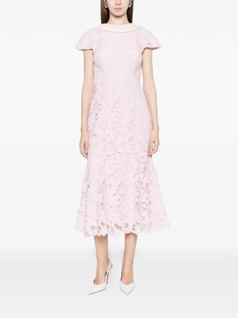 Self-Portrait lace scoop-back midi dress - Pink - zdjęcie produktu nr 2