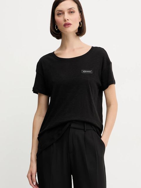 Armani Exchange t-shirt bawełniany damski kolor czarny XW001363 AF16296 - zdjęcie produktu nr 1
