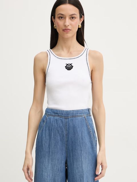 Pinko top damski bawełniany z elastanem - zdjęcie produktu nr 1