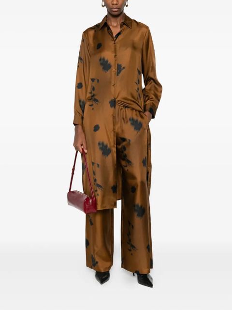 Max Mara floral-print silk trousers - Brown - zdjęcie produktu nr 2