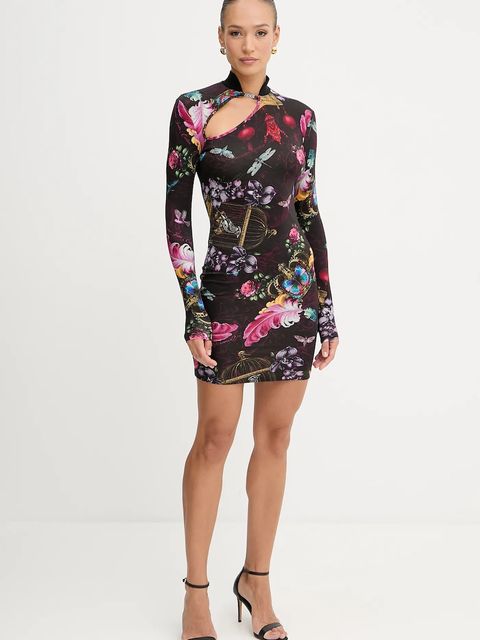 Versace Jeans Couture sukienka kolor czarny mini dopasowana 79HAO971 JS519