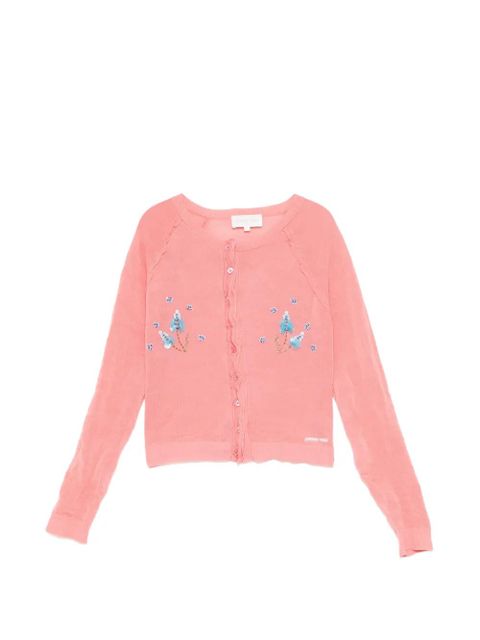 SHUSHU/TONG floral-embellished cardigan - Pink - zdjęcie produktu nr 1