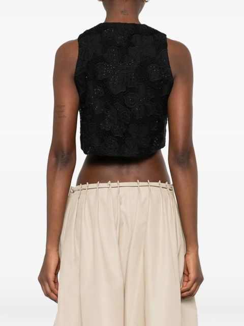 SANDRO button-embellished top - Black