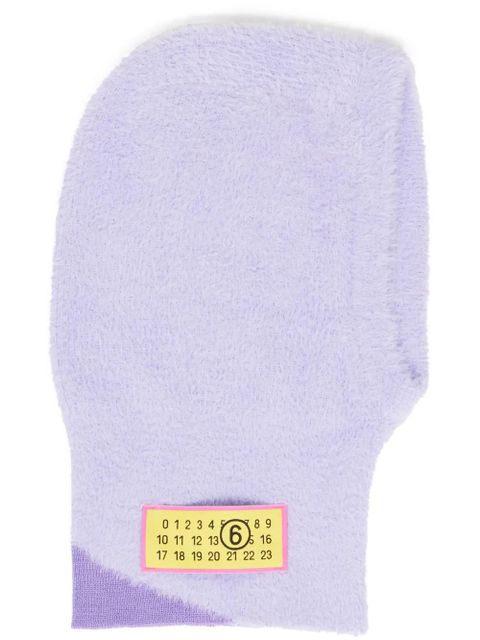 MM6 Maison Margiela Numbers-motif textured balaclava - Purple - zdjęcie produktu nr 1
