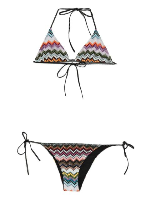 Missoni chevron-pattern triangle bikini set - Pink - zdjęcie produktu nr 1