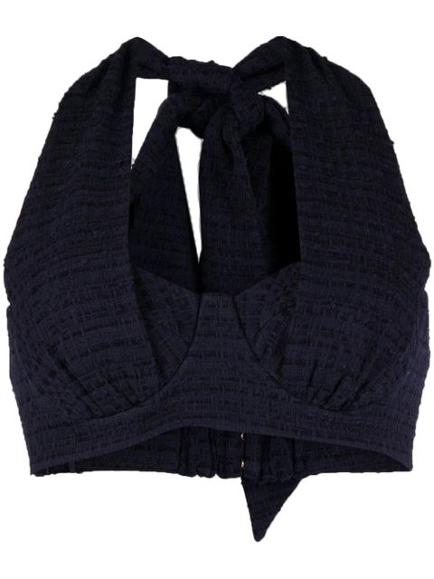 ZIMMERMANN tweed halterneck cropped top - Blue - zdjęcie produktu nr 1