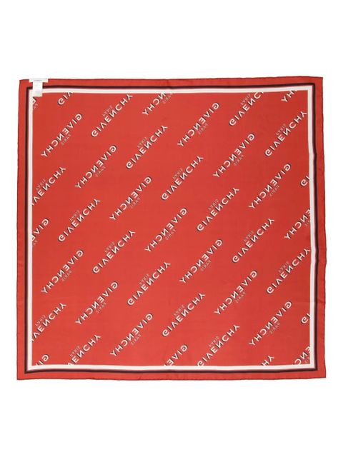 Givenchy logo-lettering silk scarf - Red - zdjęcie produktu nr 2