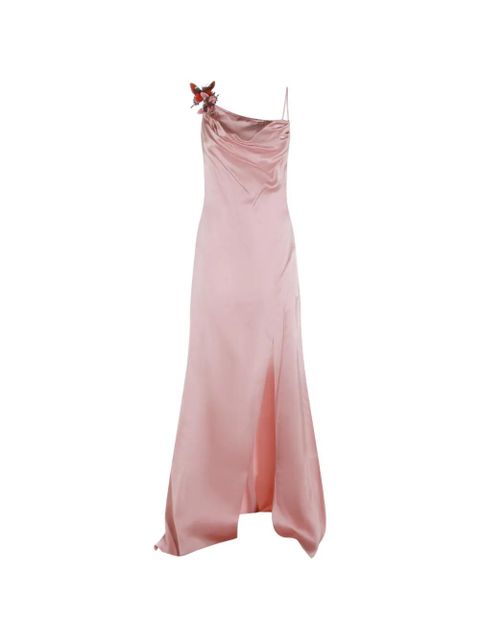 Blumarine butterfly appliqué draped gown dress - Pink - zdjęcie produktu nr 1